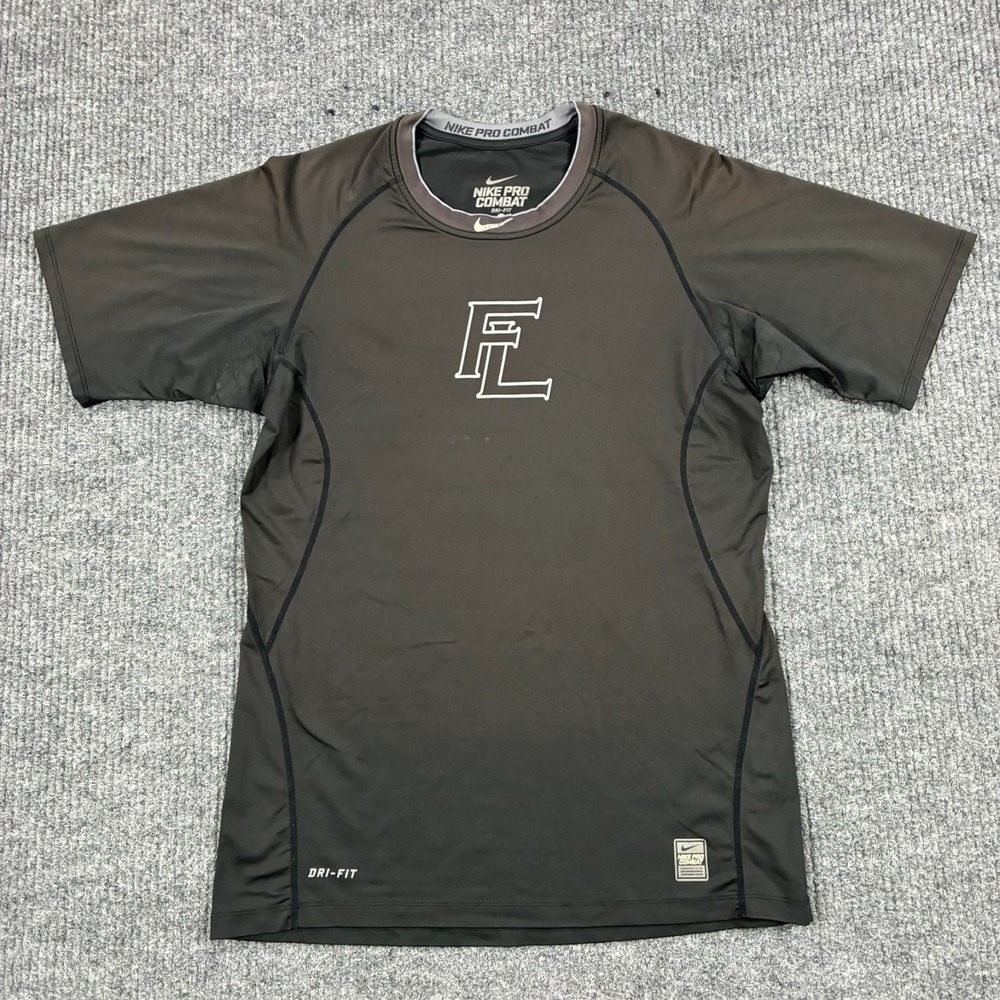 Nike Pro Combat Dri-FIT Fitted Shirt Mens M Black FC Short Sleeve Training